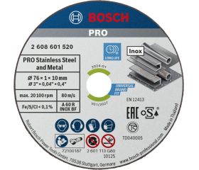 Disco de corte abrasivo PRO Stainless Steel and Metal para miniamoladoras, diámetro interior de 10 mm