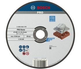 Disco de corte abrasivo PRO Stone, 180 x 3 x 22,23 mm, recto