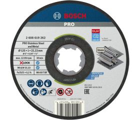 Disco de corte abrasivo PRO Stainless Steel and Metal, 125 x 1 x 22,23 mm, X-Lock, recto