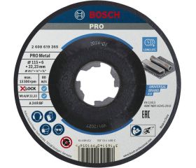 Disco de desbaste abrasivo PRO Metal, 115 x 6 x 22,23 mm, X-Lock