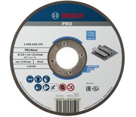Disco de corte abrasivo PRO Metal, 125 x 1,6 x 22,23 mm, oSa