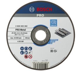 Disco de corte abrasivo PRO Metal, 150 x 2,5 x 22,23 mm, oSa