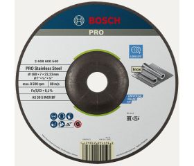 Disco de desbaste abrasivo PRO Stainless Steel para amoladoras grandes, diámetro interior de 22,23 mm