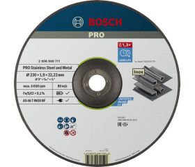 Disco de corte abrasivo PRO Stainless Steel and Metal, 230 x 1,9 x 22,23 mm, cóncavo