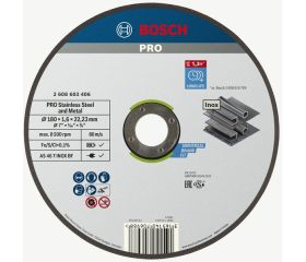 Disco de corte abrasivo PRO Stainless Steel and Metal, 180 x 1,6 x 22,23 mm, recto, oSa