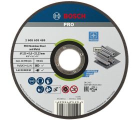 Disco de corte abrasivo PRO Stainless Steel and Metal, 125 x 0,8 x 22,23 mm, recto