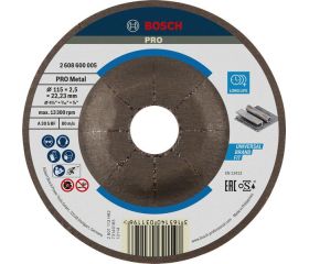 Disco de corte abrasivo PRO Metal, 115 x 2,5 x 22,23 mm, cóncavo, oSa