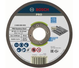 Disco de corte PRO Stainless Steel, 115 x 2 x 22,23 mm