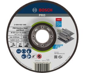 Disco abrasivo 3 en 1 PRO Stainless Steel and Metal para amoladoras pequeñas, diámetro interior de 22,23 mm