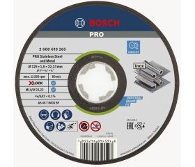 Disco de corte abrasivo PRO Stainless Steel and Metal de larga vida útil para amoladoras pequeñas, X-Lock