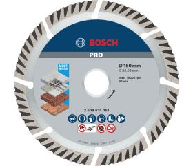 Disco de corte con diamante PRO Multi Material para amoladoras grandes, diámetro interior de 22,23 mm