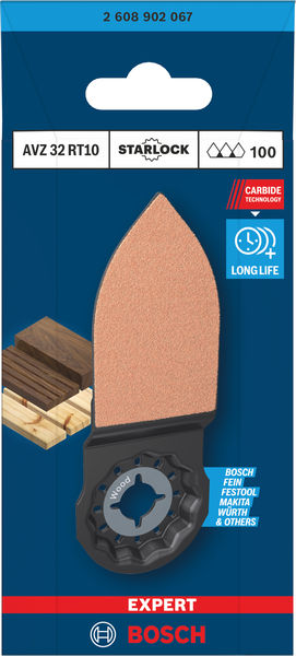 EXPERT AVZ 32 RT10 Dedo de lija, 32 x 53 mm