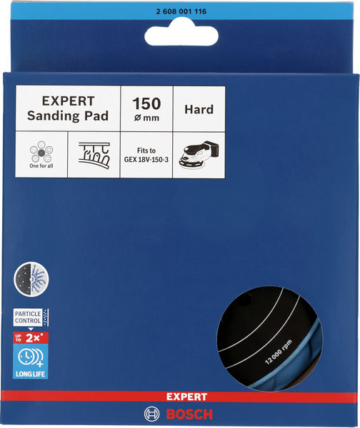 Plato de lija EXPERT Multihole, duro, 150 mm, GEX 18V-150-3