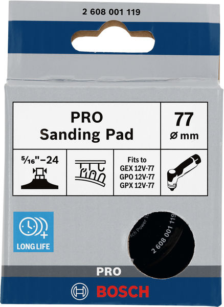 Plato de lija PRO, 77 mm, Hook and Loop