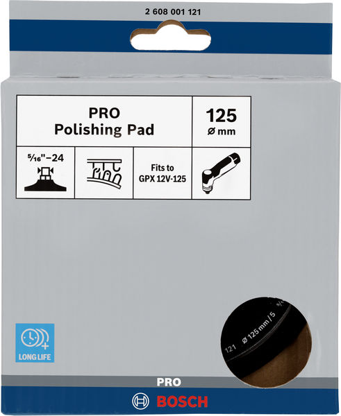 Almohadilla de pulido PRO, 125 mm, GPX 12V-125