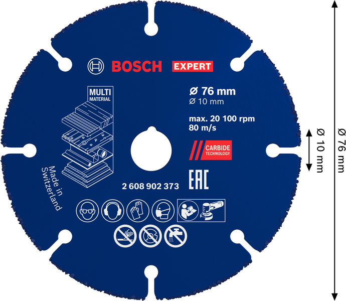 Disco de corte EXPERT Carbide Multi Wheel de 76 mm, 10 mm