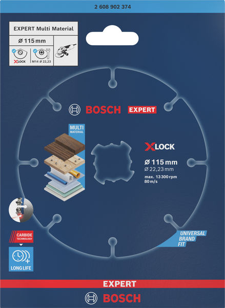 Disco de corte EXPERT Carbide Multi Wheel X-LOCK 115 mm, 22,23 mm