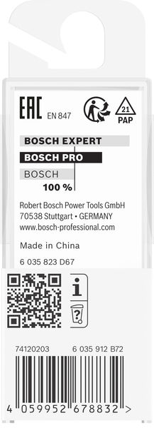 Broca fresadora de recorte al ras PRO con cojinete superior, Ø 1/2" x L 3/8", vástago de 1/4"