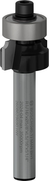 Broca fresadora para redondeo PRO, R 1/16″, vástago de 1/4″