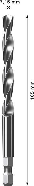 Perforación centrada para EXPERT Power Change Plus, HSS-G, Ø7,15 x 60 x 105 mm
