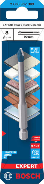Broca EXPERT HEX-9 Hard Ceramic, 8 x 90 mm