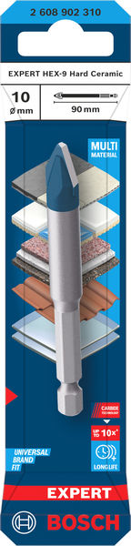 Broca EXPERT HEX-9 Hard Ceramic, 10 x 90 mm
