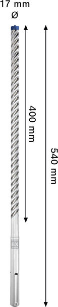 Broca para martillo EXPERT SDS max-8X de 17 x 400 x 540 mm