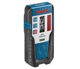 Bosch Professional receptor láser LR 1 (haz láser rojo, 1 batería de 9 V, montura, alcance: 0–200 m)