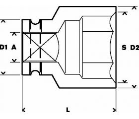 Vaso impacto 1/4 7 x 13mm x 25mm