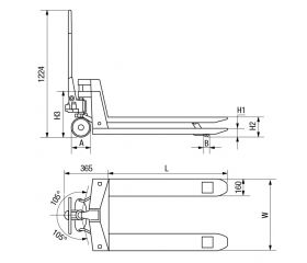 Transpaleta profesional plus 2.500 Kg Imcoinsa