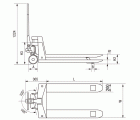 Transpaleta acero inoxidable 2.500 Kg Imcoinsa