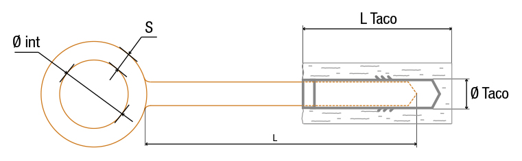 Cáncamo Ø ojo 23 mm Imcoinsa