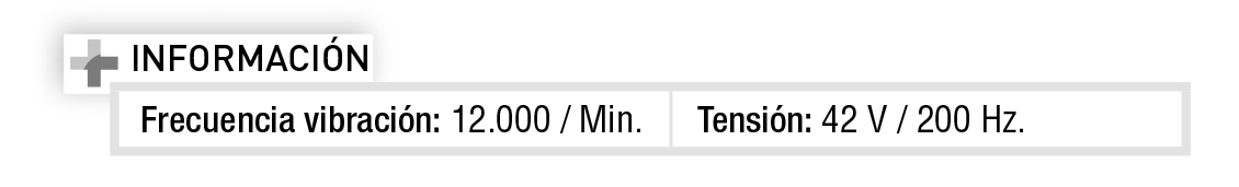 Botellas - agujas vibrantes alta frecuencia 42 V / 200 Hz Imcoinsa