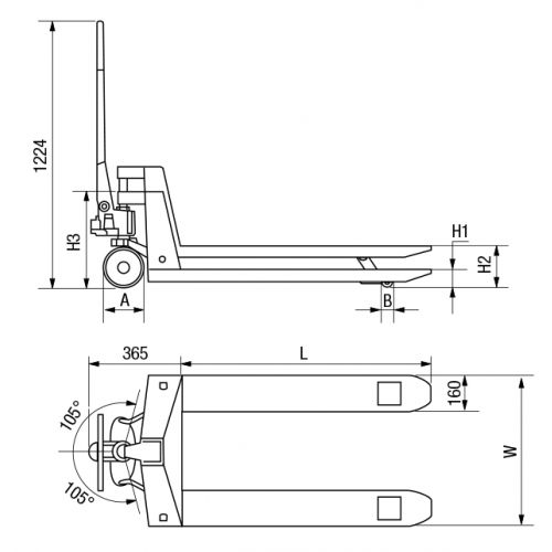 Transpaleta profesional plus 2.500 Kg Imcoinsa