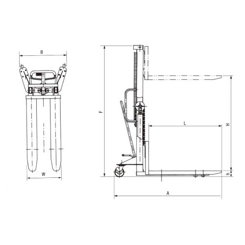 Apilador manual 1.000 Kg Imcoinsa