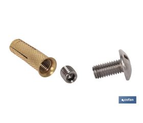 Kit de anclaje de cobertor de piscinas | Compuesto de taco, tornillo y espárrago | Fabricado en latón y acero inoxidable