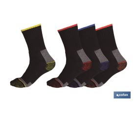 Set de 4 Pares de Calcetines Reforzados| Compuestos 65% Algodón - 25% Poliéster - 7% Poliamida - 3% Elastano