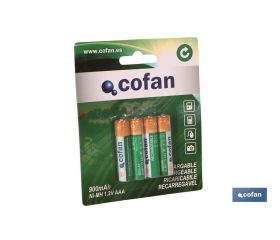 BLISTER 4 PILAS RECARGABLES AAA 900MAH VENTA UNITARIA