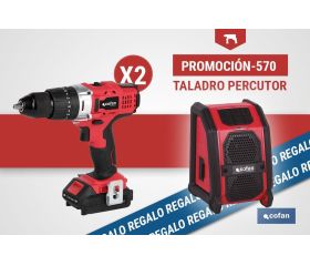 Pack de 2 taladros percutores a batería + altavoz Bluetooth de regalo | Herramientas de calidad