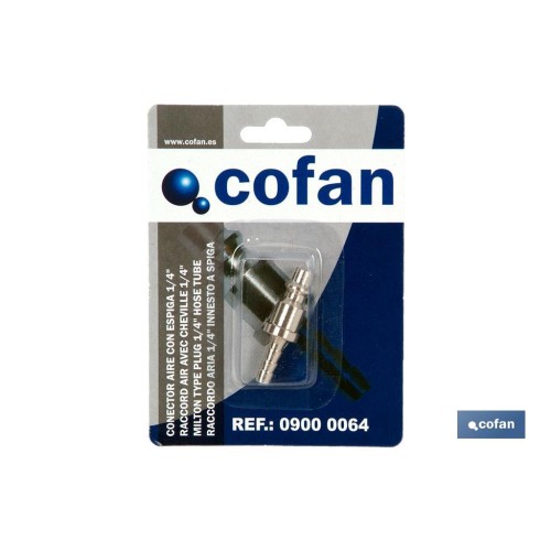 CONECTOR AIRE CON ESPIGA TUBO 6 MM