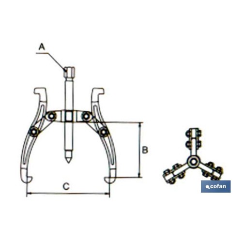EXTRACTOR 3 GARRAS ARTICULADAS 3 15-80