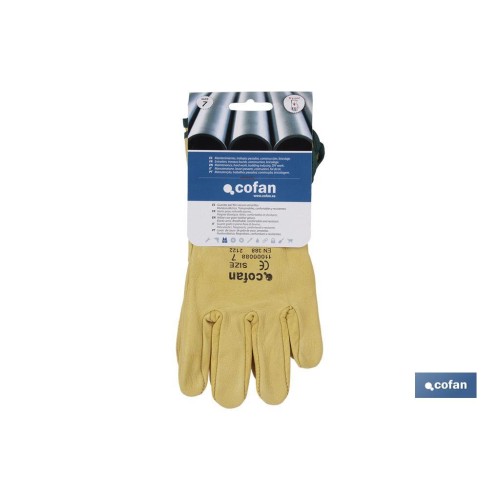 GUANTES PIEL VACUNO AMARILLO T-10