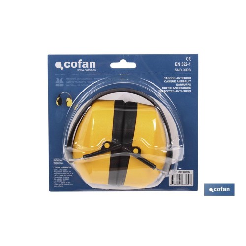 Auriculares de Protección | Antirruido | Color Amarillo | Fabricado en ABS y Poliestireno | Con Blíster o Sin Blíster