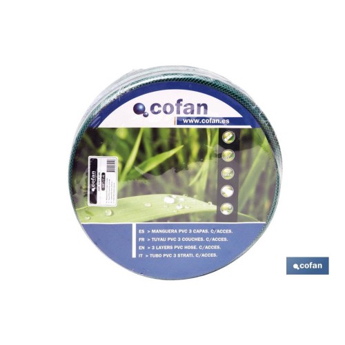 MANGUERA PVC 3 CAPAS C/ACCES. 5/8 15 m