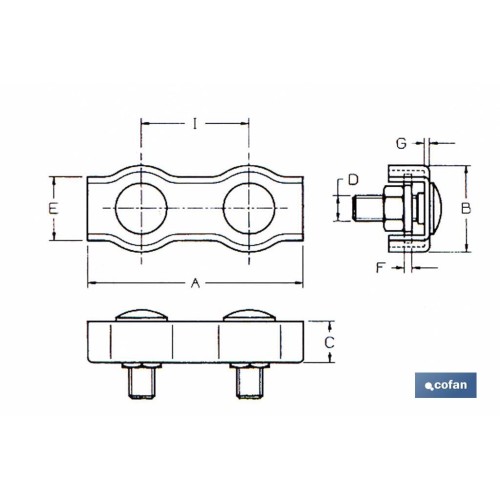 SUJETACABLES PLANOS DOBLE M-2