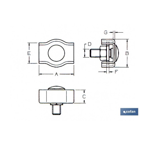 SUJETACABLES PLANO SIMPLE M-2