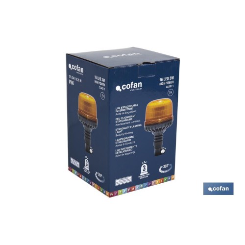 LUZ LED ESTACIONARIA DESTELLANTE ECE R65 SOPORTE 12/24V IP66