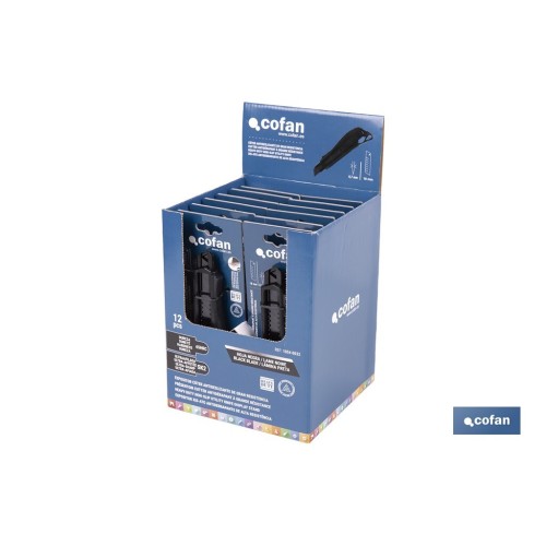 EXPOSITOR DE CÚTER ANTIDESLIZANTE HEAVY DUTY 18 MM 12 UDS.