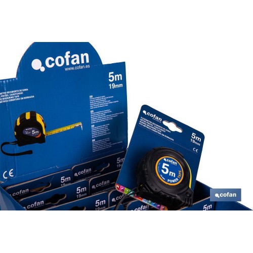 EXPOSITOR DE FLEXÓMETROS CON PROTECCIÓN DE GOMA 19 MM X 5 M 12 UDS.