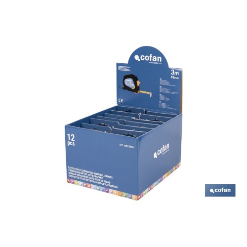EXPOSITOR DE FLEXÓMETROS ANTIDESLIZANTES 16 MM X 3 M 12 UDS.
